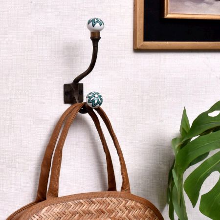 Green Black Floral Iron Hooks-EHG-56